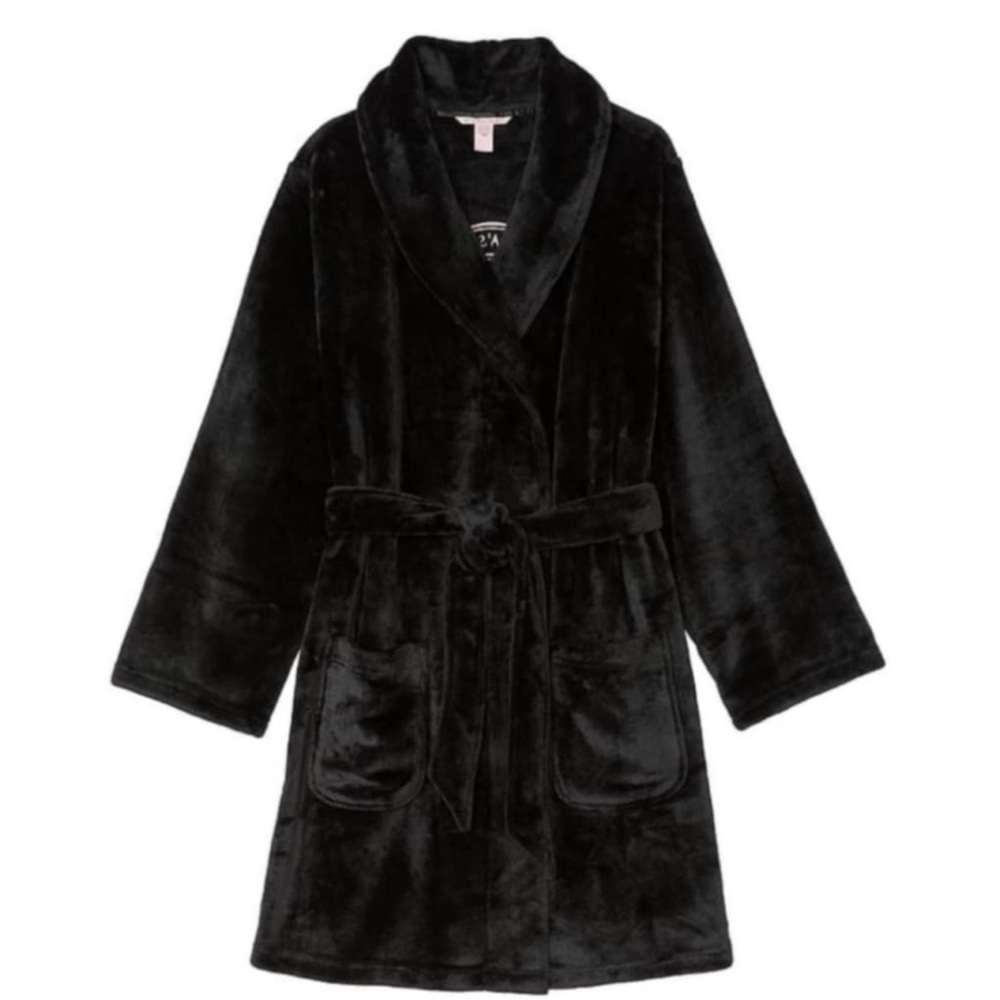 Victoria’s Secret Signature Robe Soft Size Medium/Large Black New with Tags